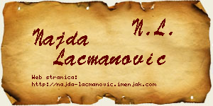 Najda Lacmanović vizit kartica
